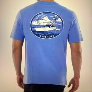 Guy Harvey Blue Short Sleeve Tee with Nautical Graphic